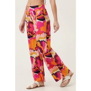 NEW Trina Turk Fan Faire Swim Pant Cover Up Pull On Wide Leg Size Small $162